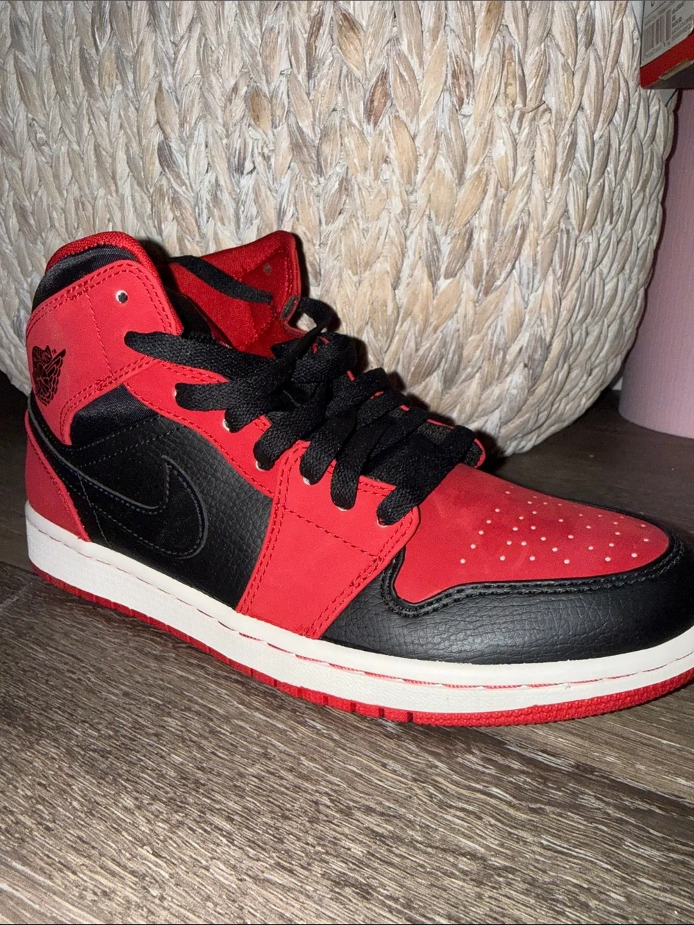 Jordan Red and Black High-Top Sneakers